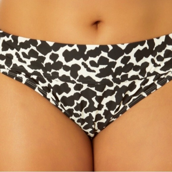 Time And Tru Black and White Mid Rise Bikini Swim Bottom Women’s Plus Size 3X - Picture 2 of 8